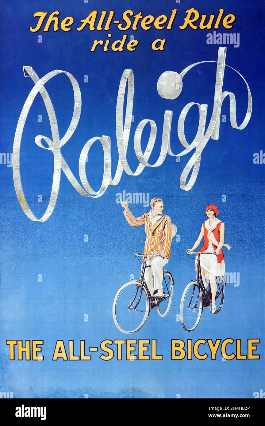 The Rayleigh is all steel Cycling magazine ad Reproduction Wall art. poster 