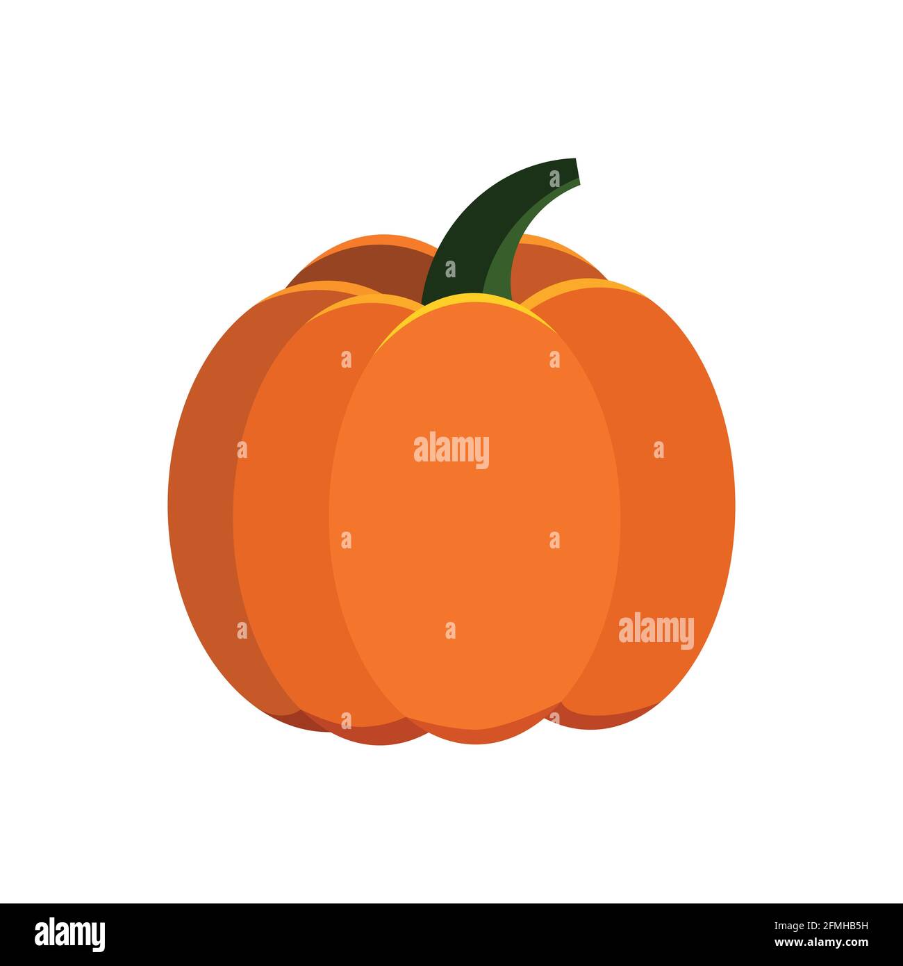 Orange pumpkin vector icon isolated on white background. Stock Vector