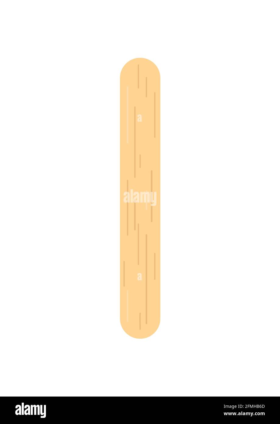 Popsicle stick for ice cream or medical tongue depressor icon isolated