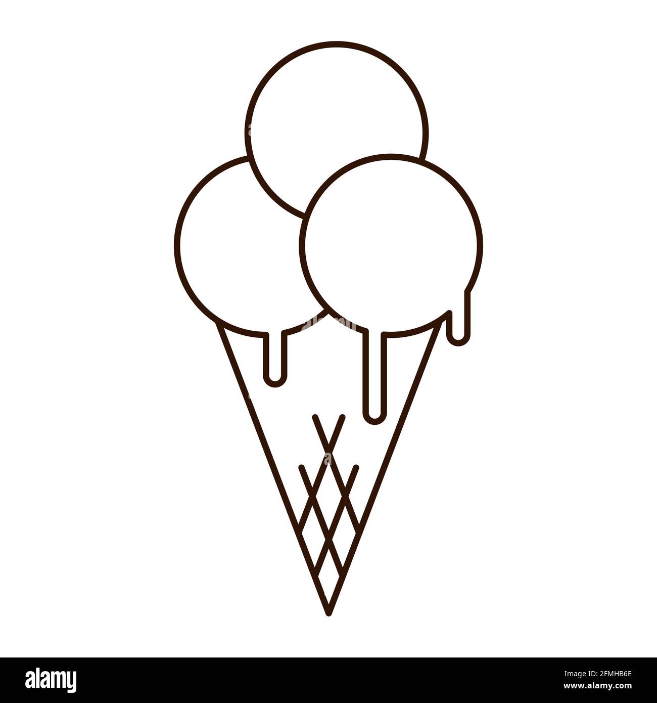 Vector flat outline icon for logo, menu, web design, stickers, prints. Stock Vector