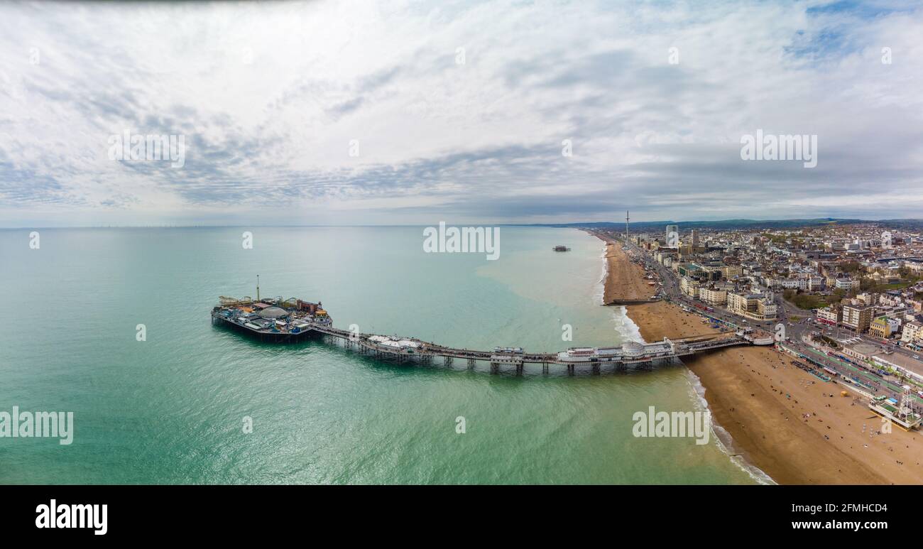 Aerial view sunny seaside city hi-res stock photography and images - Alamy