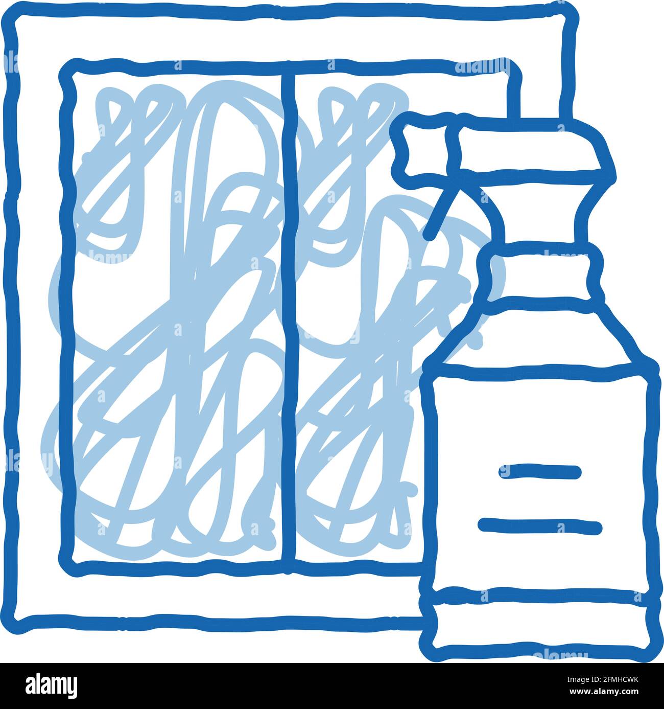 Glass Clean Spray doodle icon hand drawn illustration Stock Vector