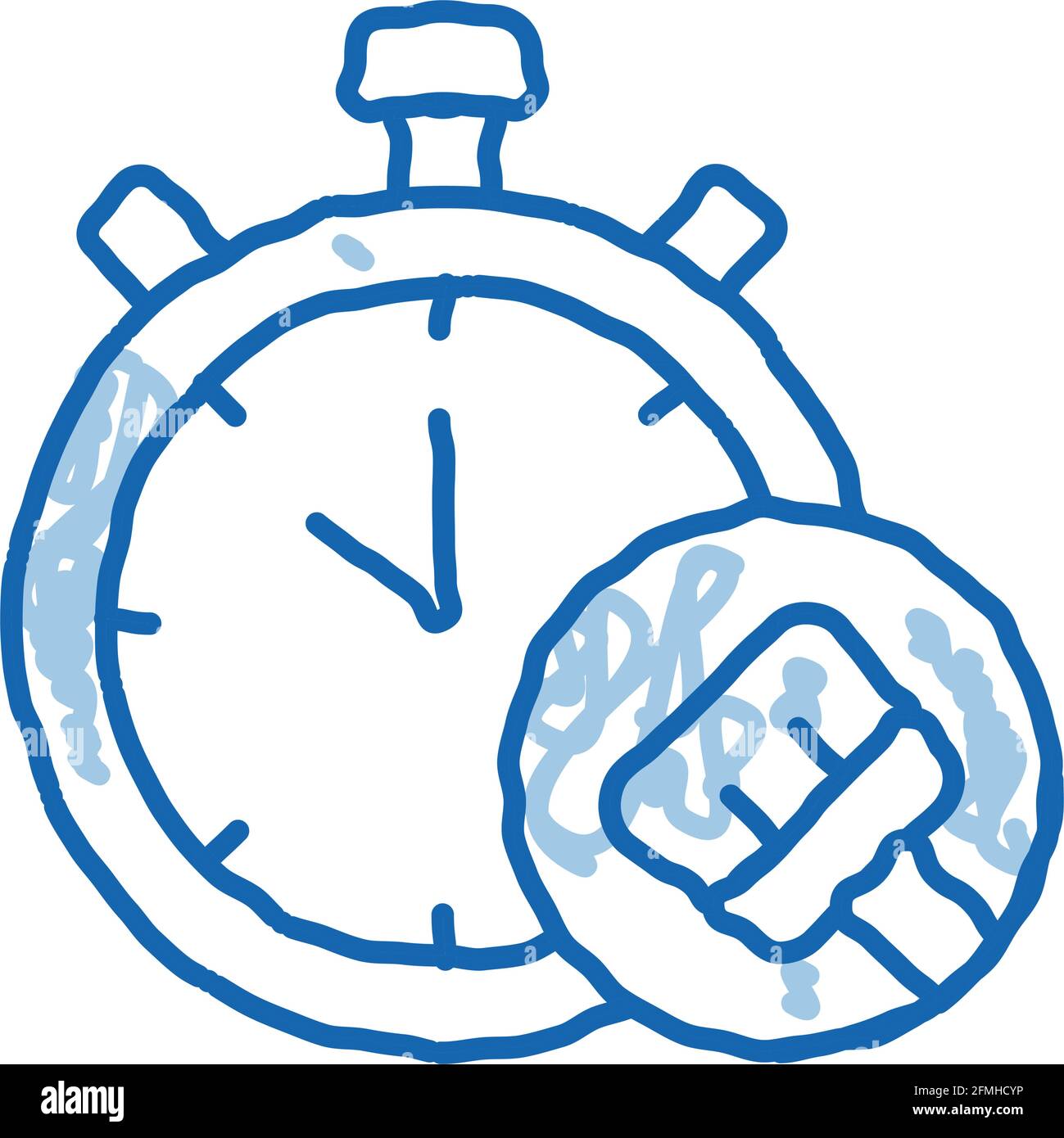 Stopwatch Brush doodle icon hand drawn illustration Stock Vector Image ...