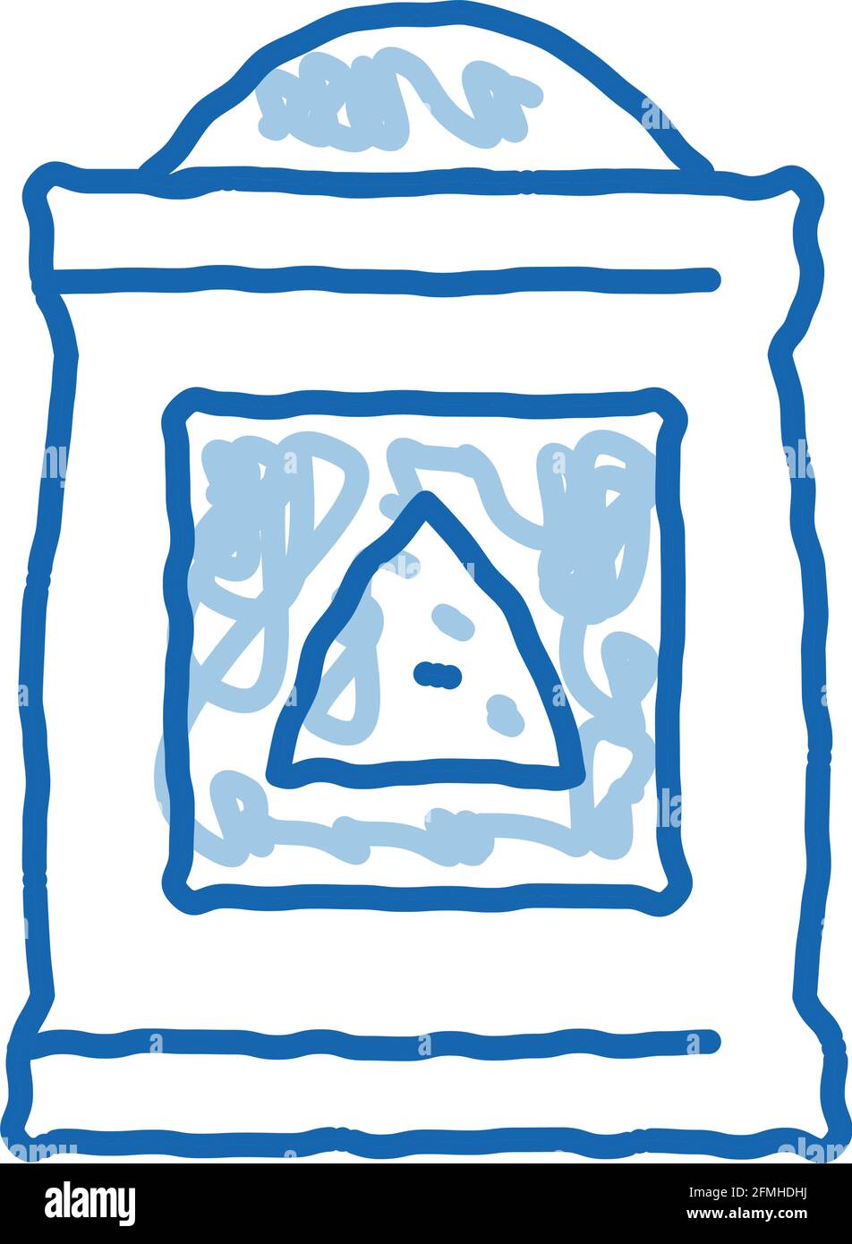 Cement Bag doodle icon hand drawn illustration Stock Vector