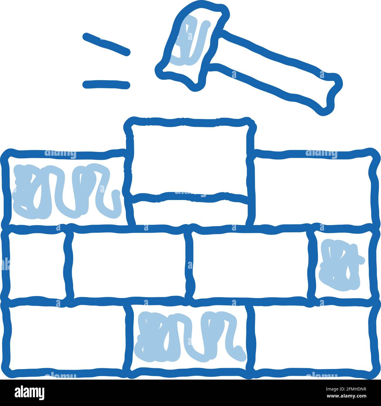 Installing Brick doodle icon hand drawn illustration Stock Vector Image ...