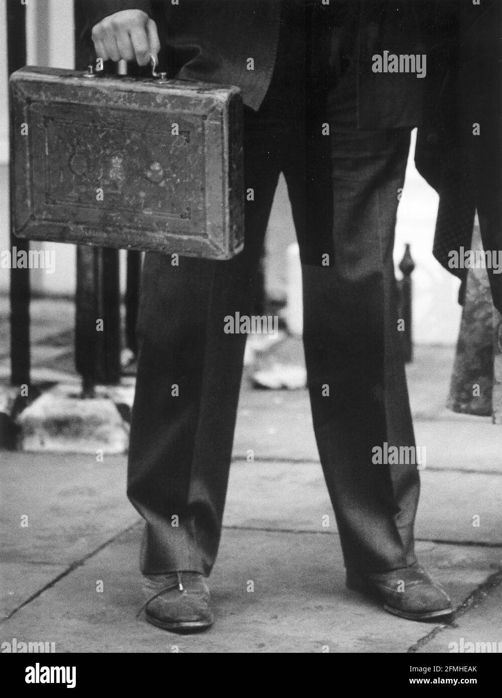 Kenneth Clarke Chancellor Carrying the Budget Box Stock Photo