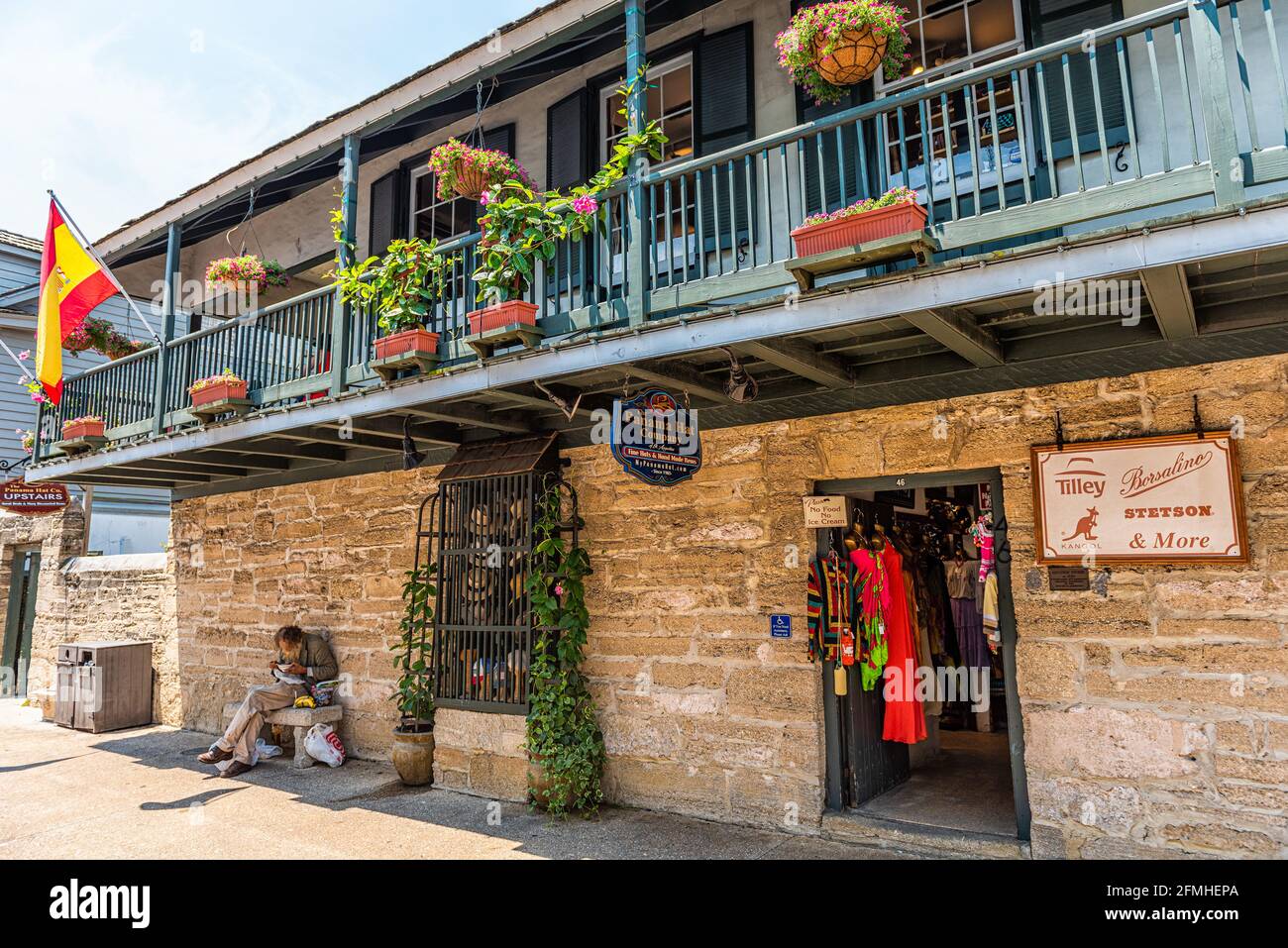 St. Augustine, USA May 10, 2018 Saint Street and homeless