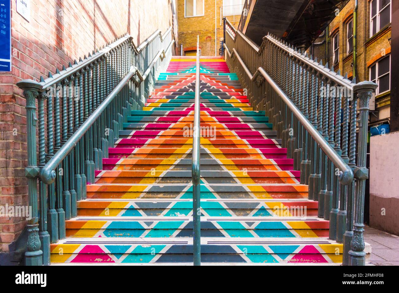 Painting on stairs with multiple vibrant colors Stock Photo Alamy