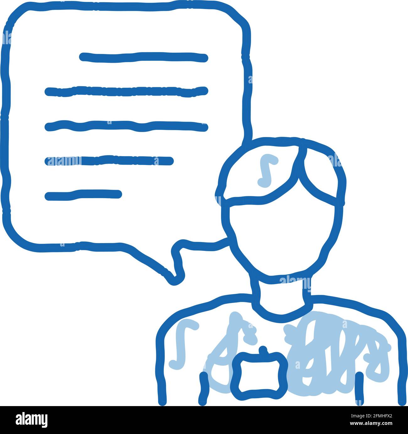 Male Worker Talk doodle icon hand drawn illustration Stock Vector Image ...