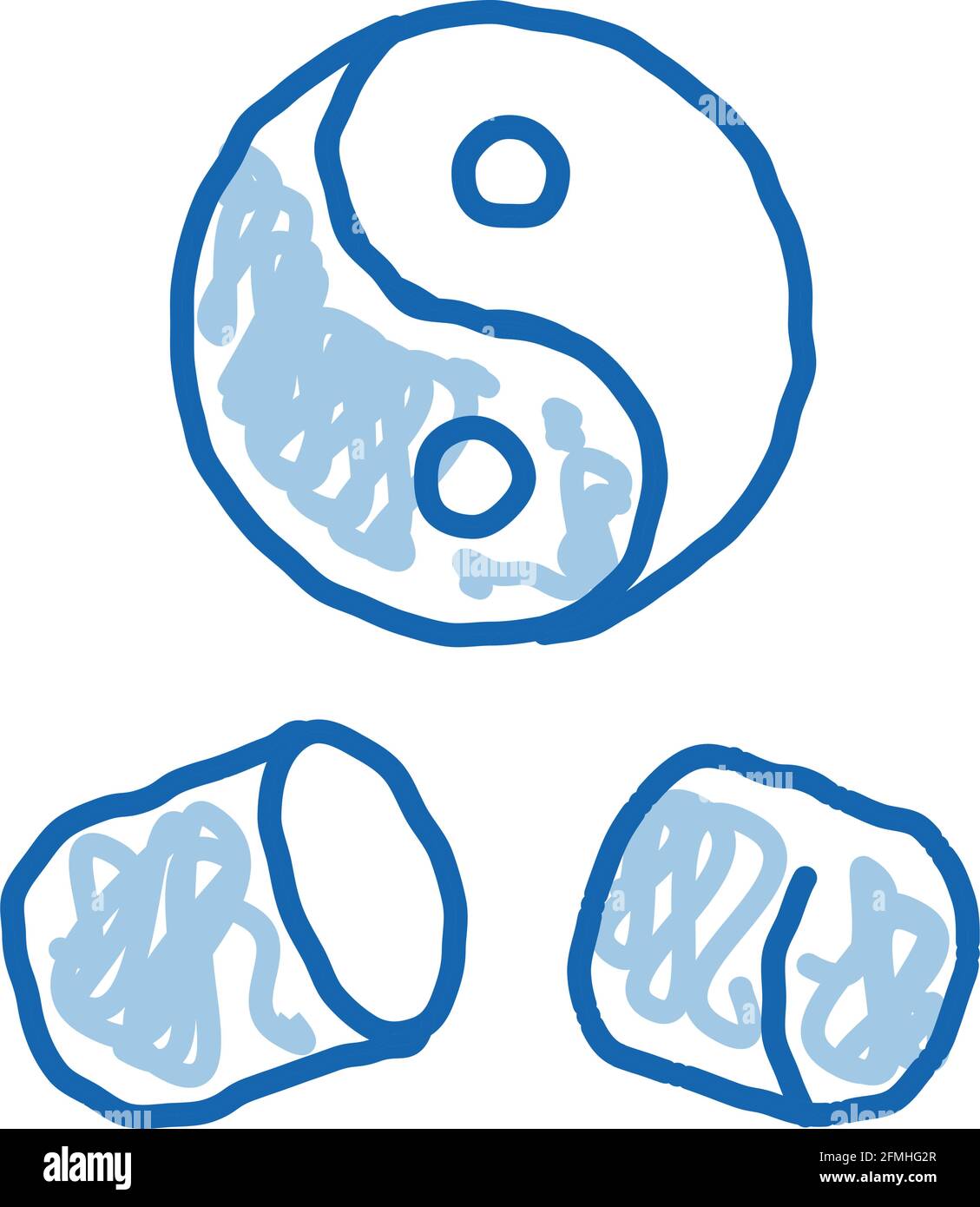 Yin Yang Capsule doodle icon hand drawn illustration Stock Vector Image ...