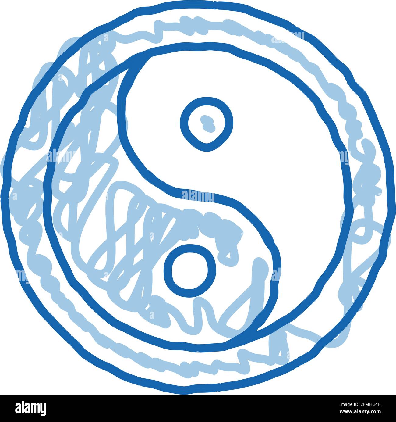 Yin Yang doodle icon hand drawn illustration Stock Vector Image & Art ...