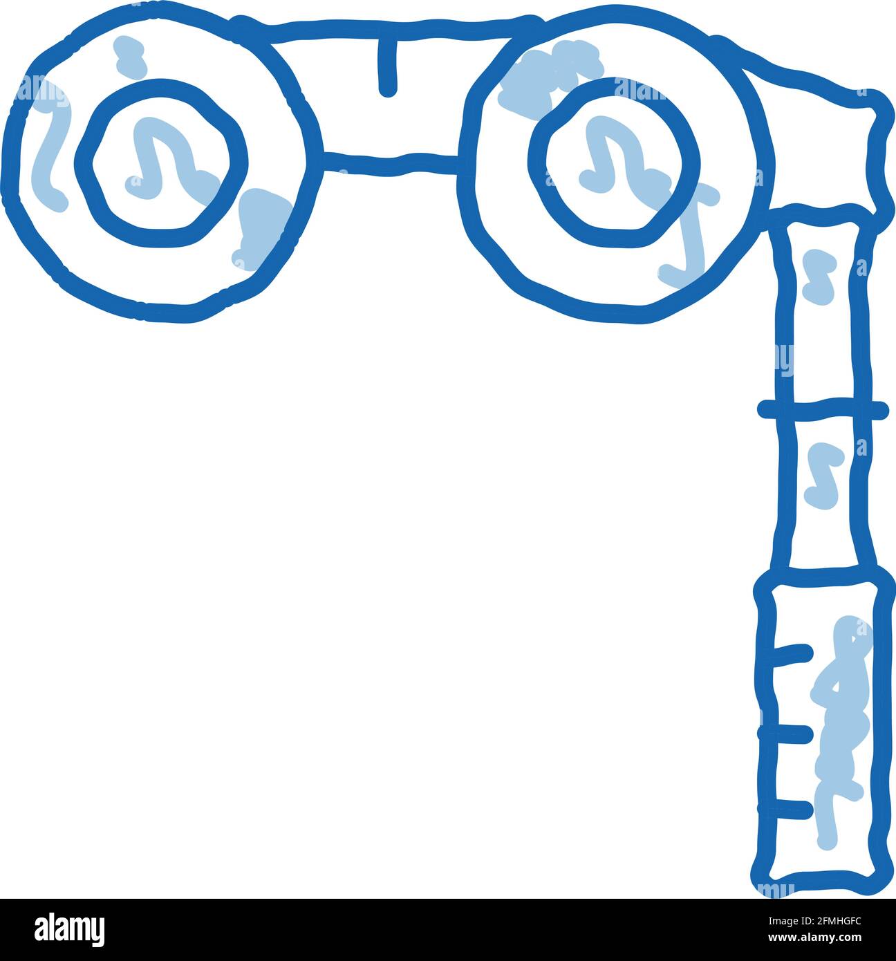 Binoculars doodle icon hand drawn illustration Stock Vector