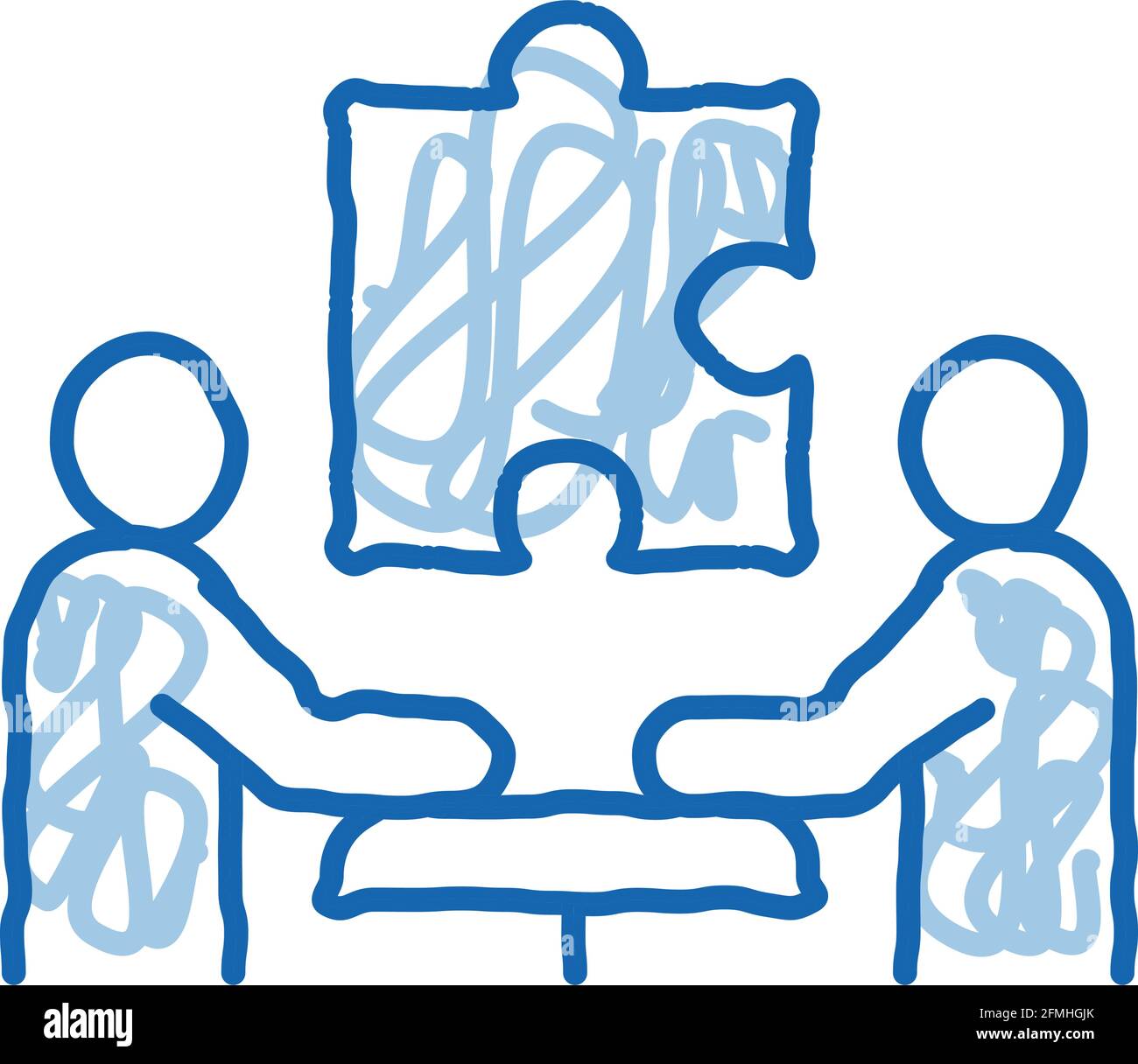 teamwork people doodle icon hand drawn illustration Stock Vector Image ...