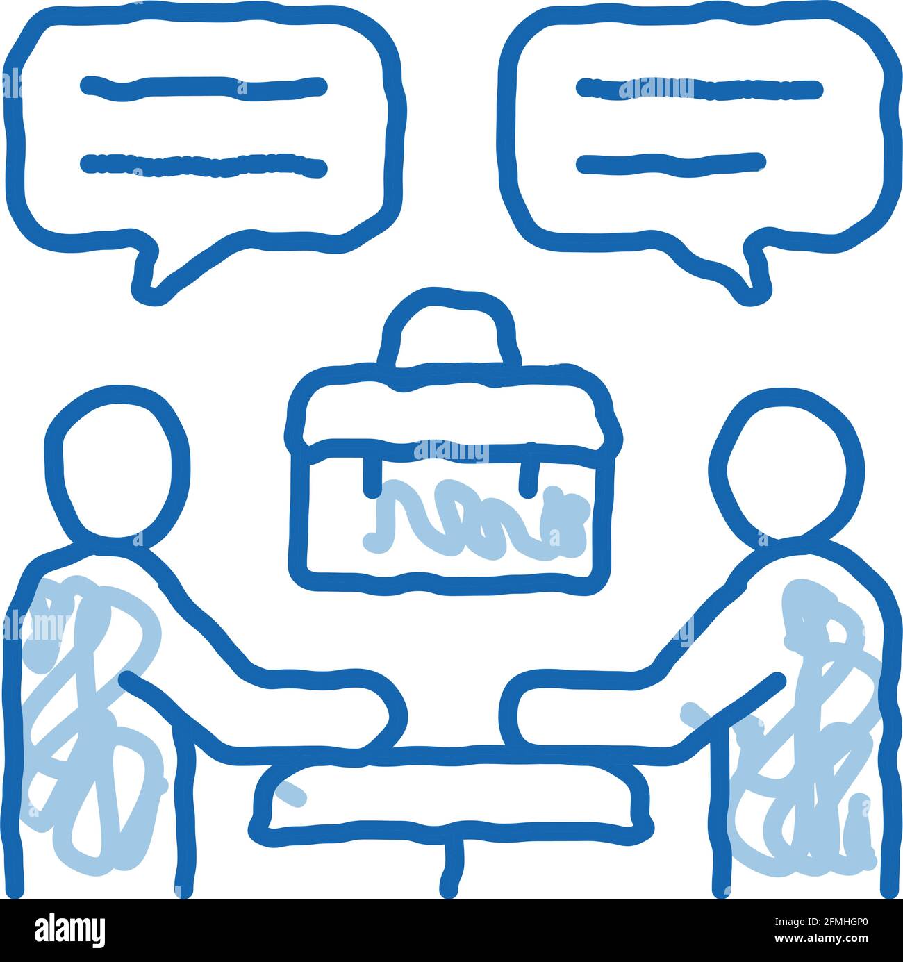 business discussion at the meeting doodle icon hand drawn illustration ...
