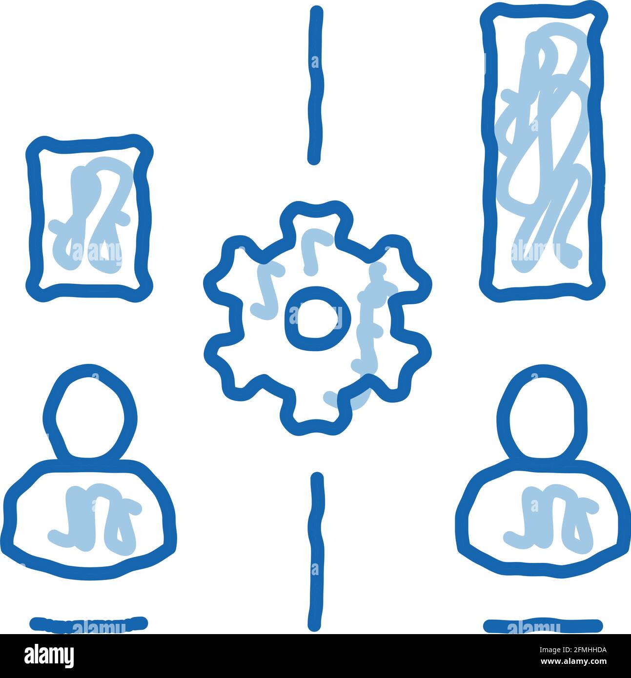 different resources of people doodle icon hand drawn illustration Stock ...