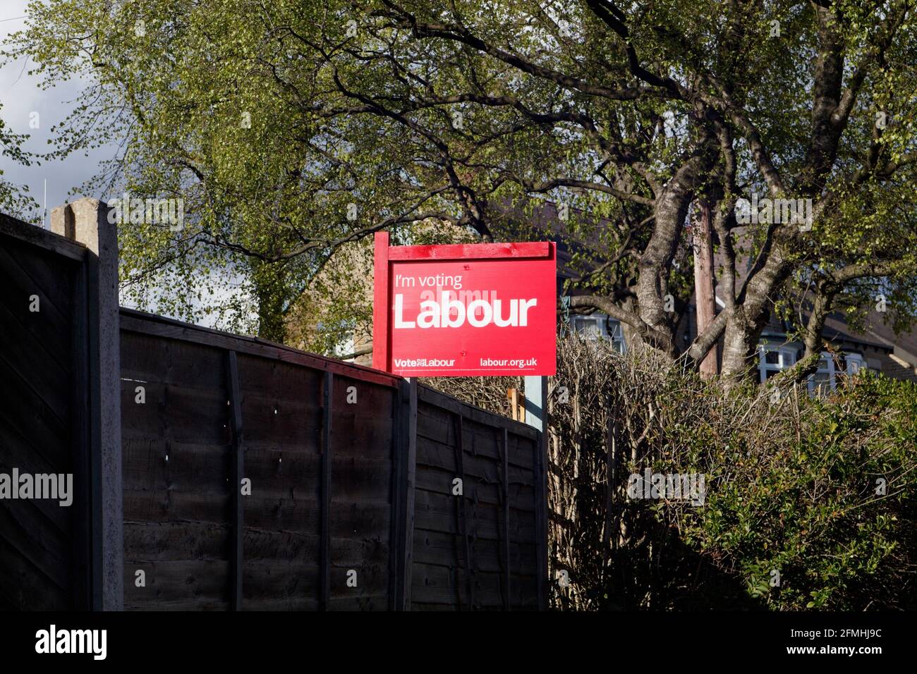 Vote Labour sign, May 20021 local elections Stock Photo