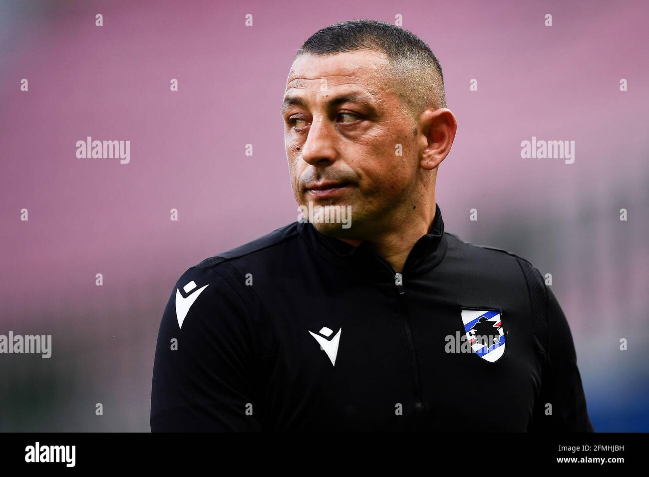 Milan, Italy. 08 May 2021. Angelo Palombo of UC Sampdoria looks on during warm up prior to the Serie A football match between FC Internazionale and UC Sampdoria. FC Internazionale won 5-1 over UC Sampdoria. Credit: Nicolò Campo/Alamy Live News Stock Photo