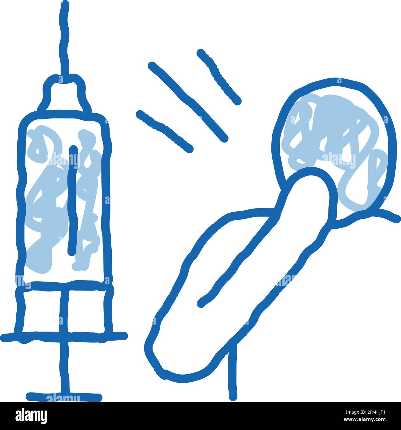 syringe man fear doodle icon hand drawn illustration Stock Vector Image ...