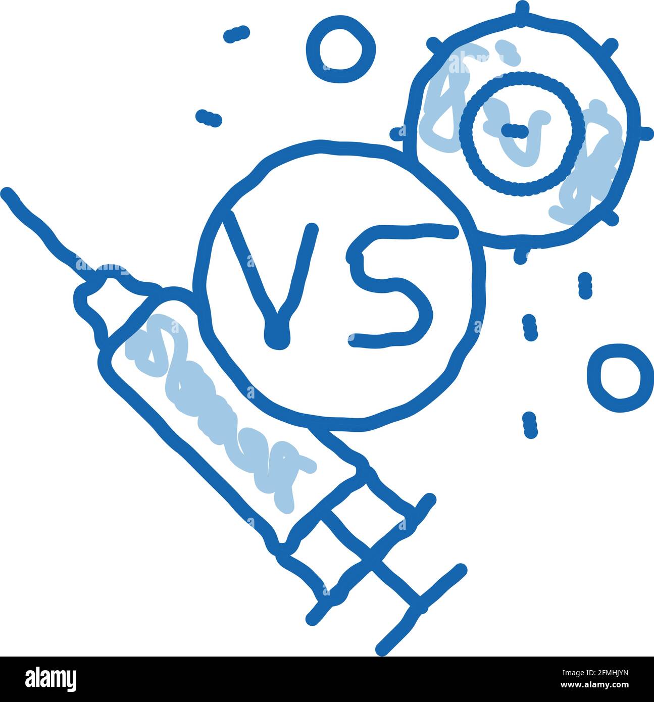 anti-virus injection doodle icon hand drawn illustration Stock Vector ...