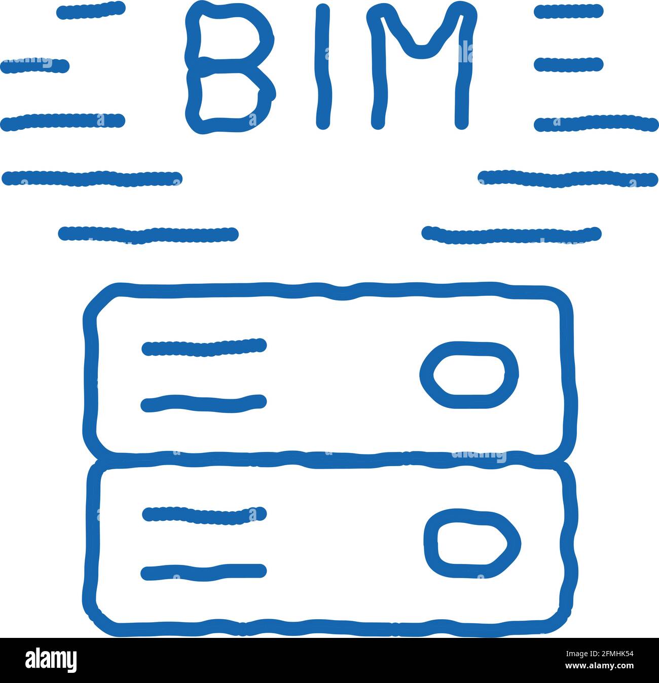 building information modeling doodle icon hand drawn illustration Stock ...