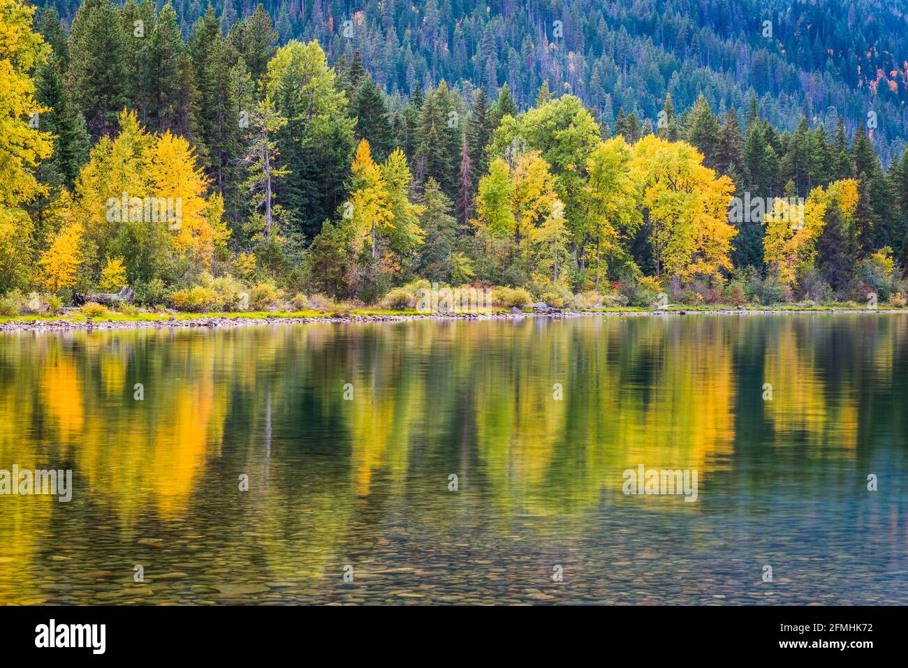 Cascade Mountains Rise Above The Wenatchee River On A Clear Day Near