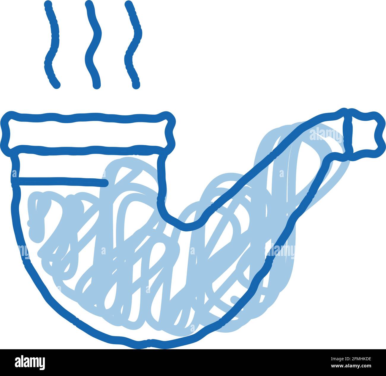 smoking pipe doodle icon hand drawn illustration Stock Vector Image ...