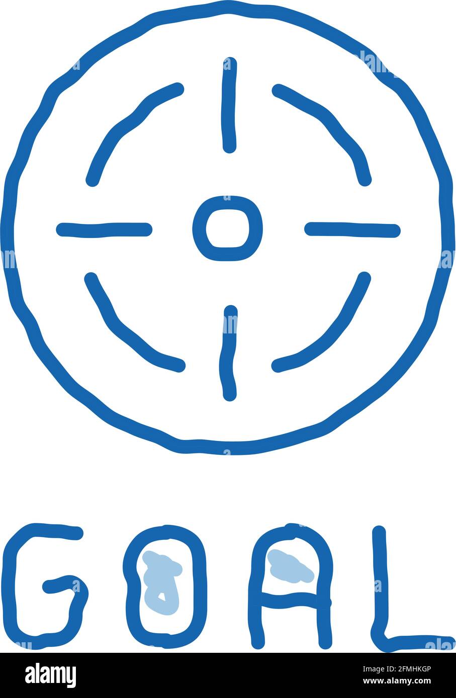 target goal doodle icon hand drawn illustration Stock Vector Image ...
