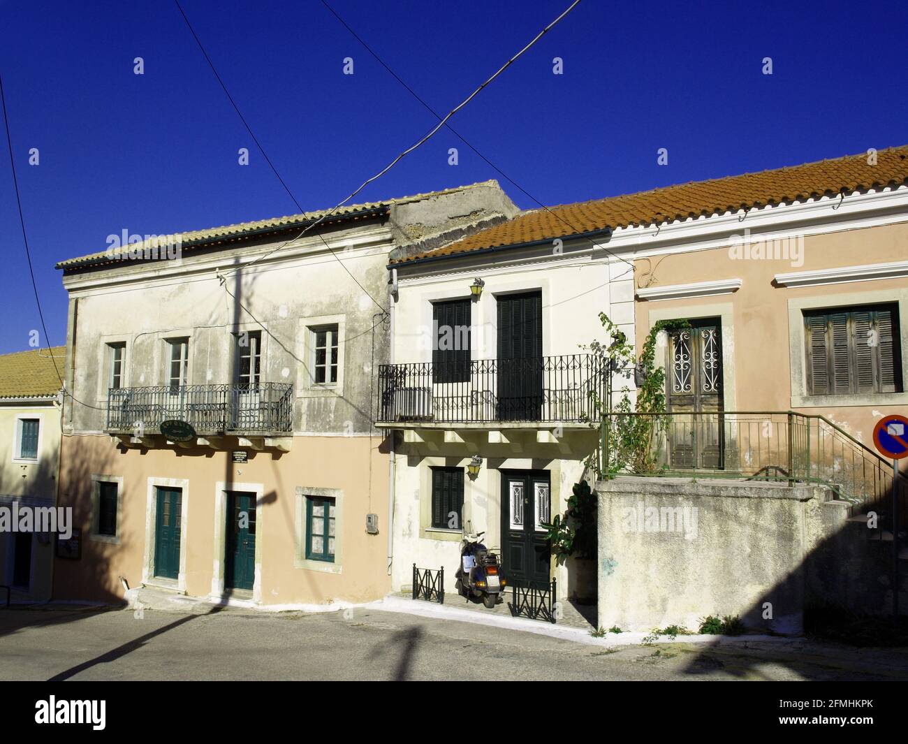 Village houses in Karousades, Corfu, Greece Stock Photo Alamy