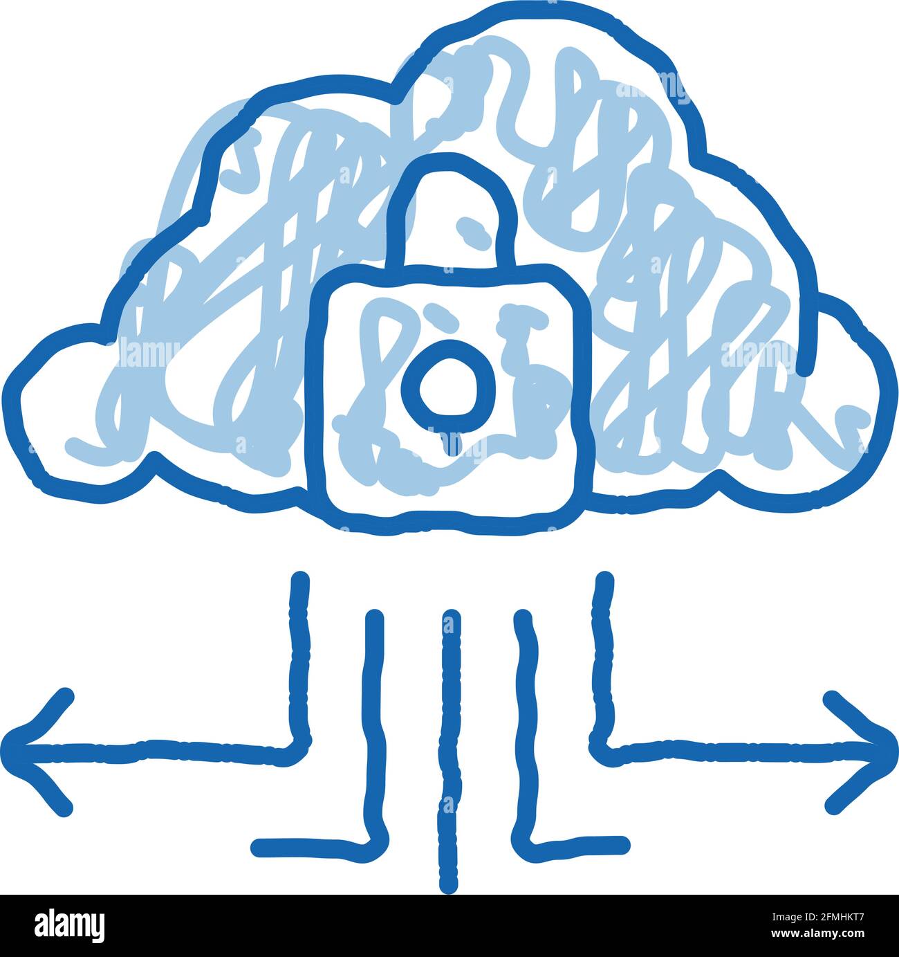 protection cloud doodle icon hand drawn illustration Stock Vector Image ...