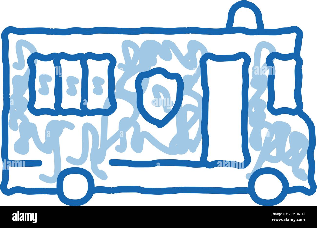 mobile bus doodle icon hand drawn illustration Stock Vector Image & Art