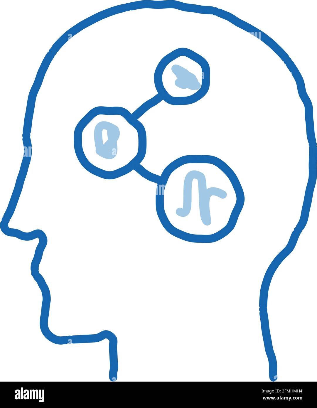 programmed brain doodle icon hand drawn illustration Stock Vector Image ...