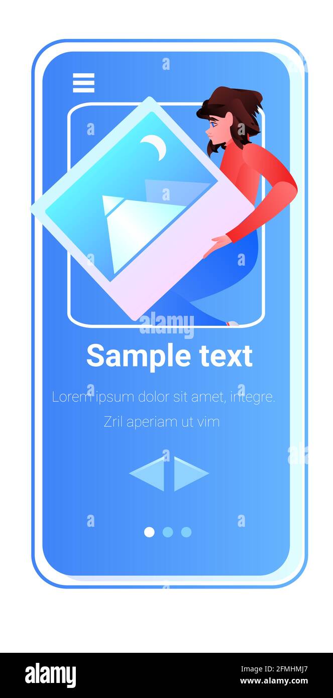 woman developer creating mobile website ui web application development program software optimization Stock Vector