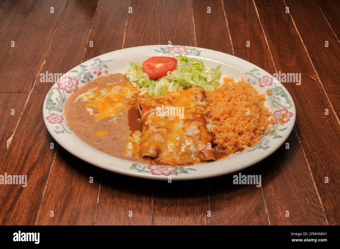 Authentic traditional Mexican cuisine dish known as enchiladas Stock