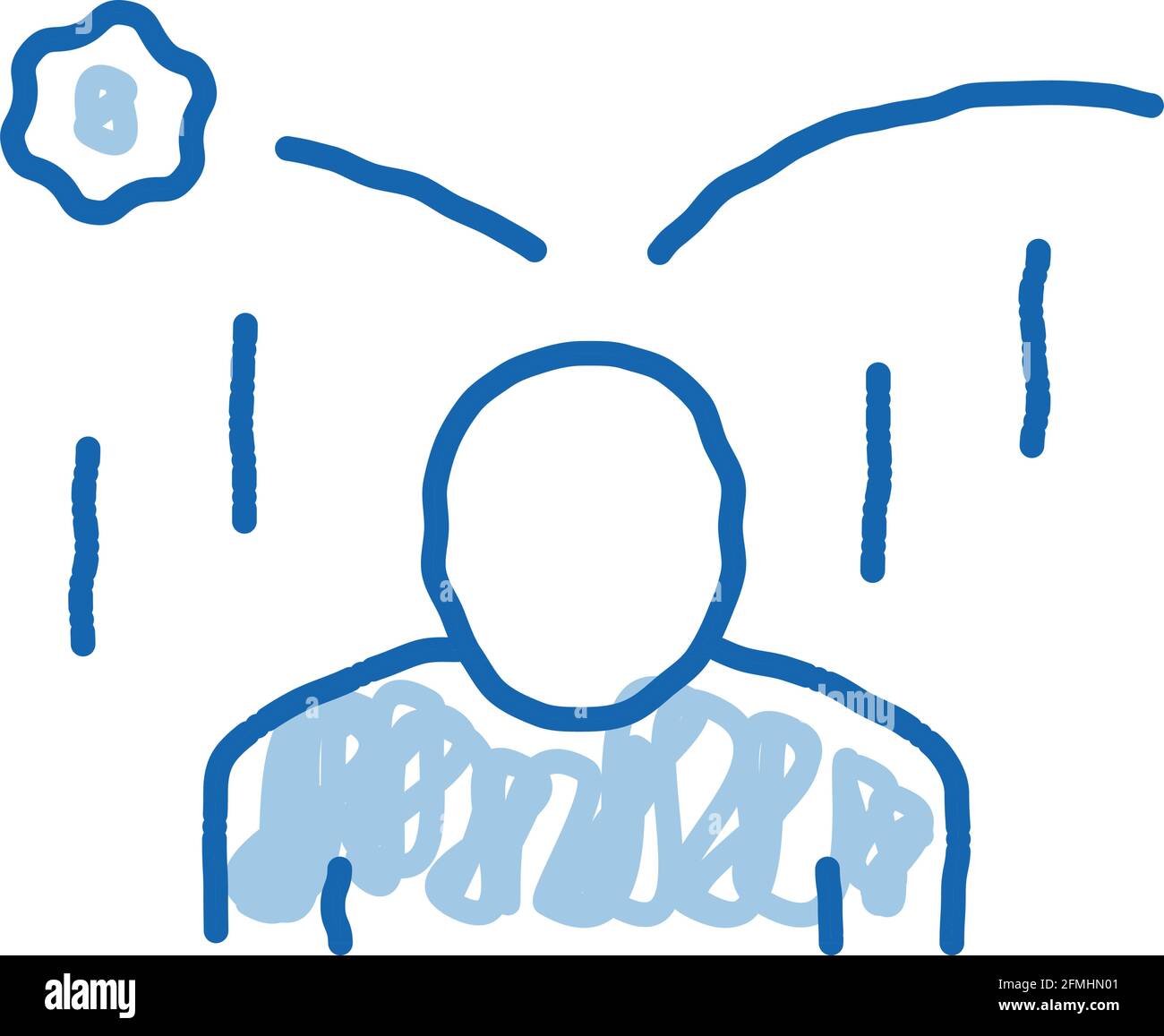 collapse of criticism per person doodle icon hand drawn illustration ...