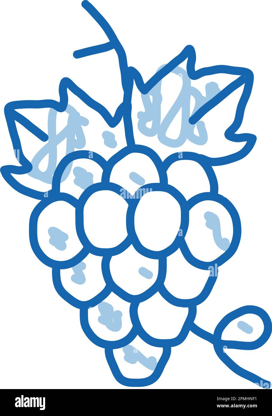 bunch of grapes doodle icon hand drawn illustration Stock Vector Image ...