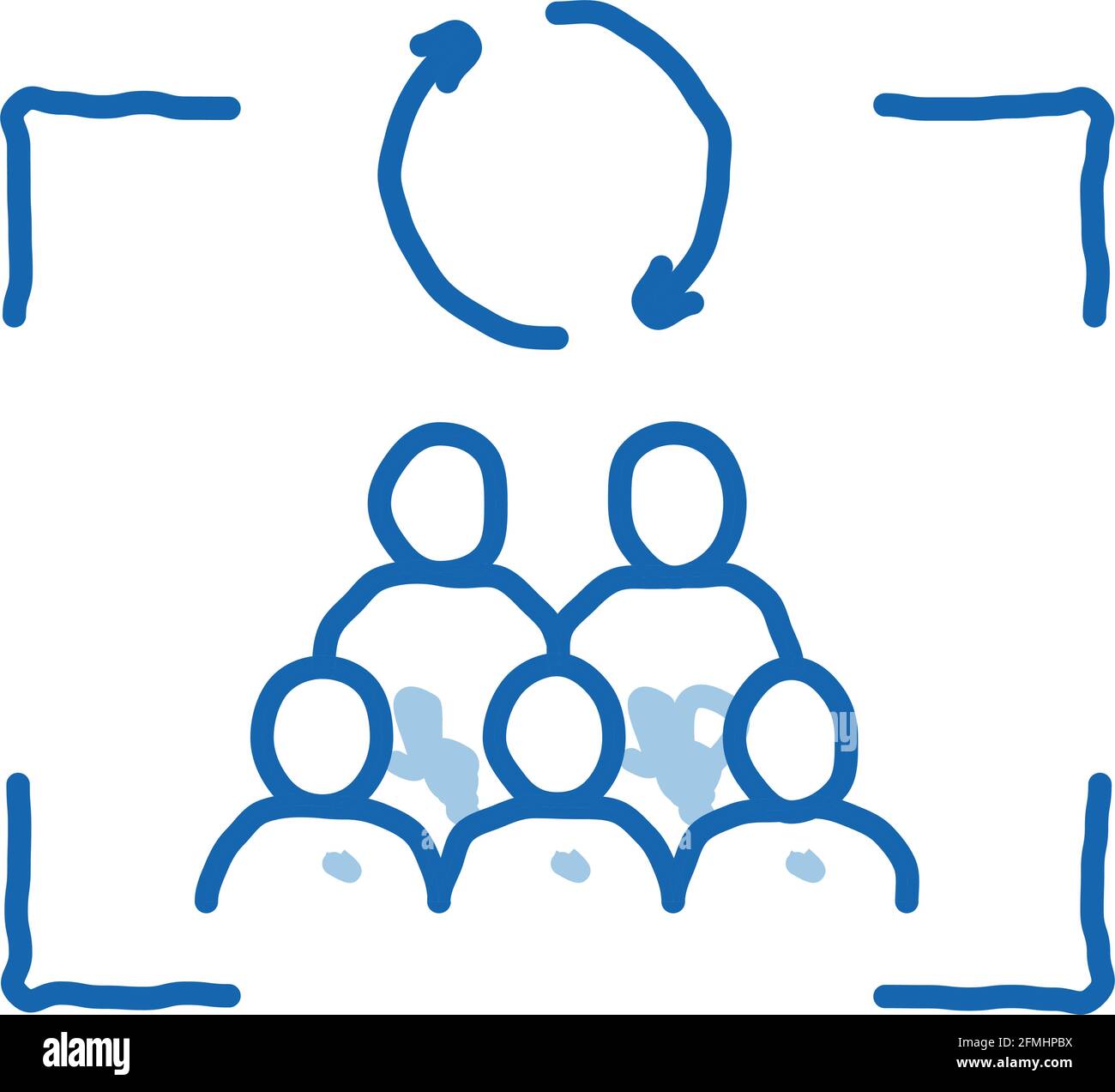 renewal of group of people doodle icon hand drawn illustration Stock ...
