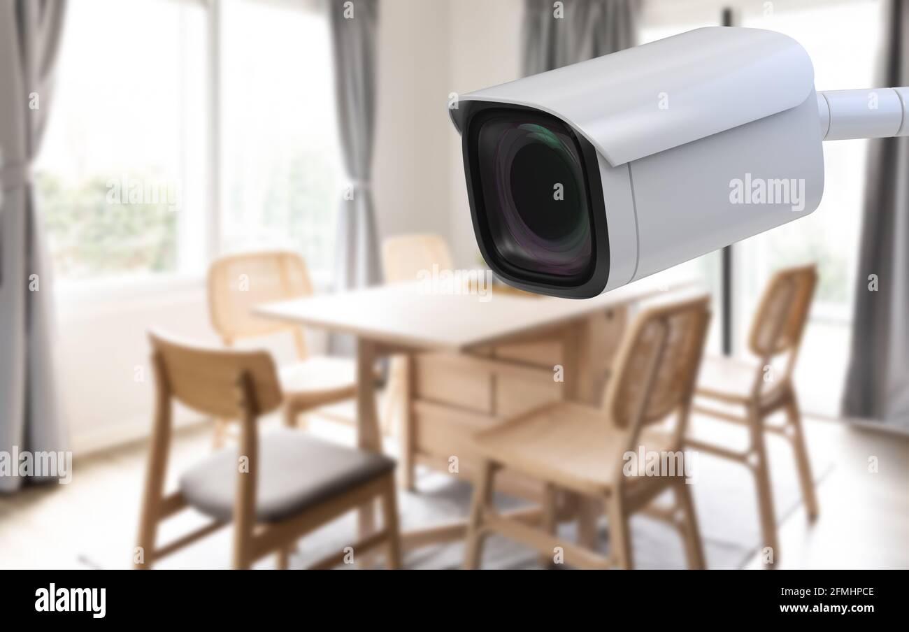 3d rendering security camera or cctv camera in home Stock Photo - Alamy