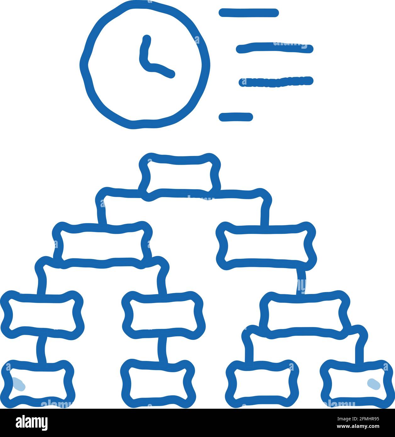 time algorithm doodle icon hand drawn illustration Stock Vector Image ...