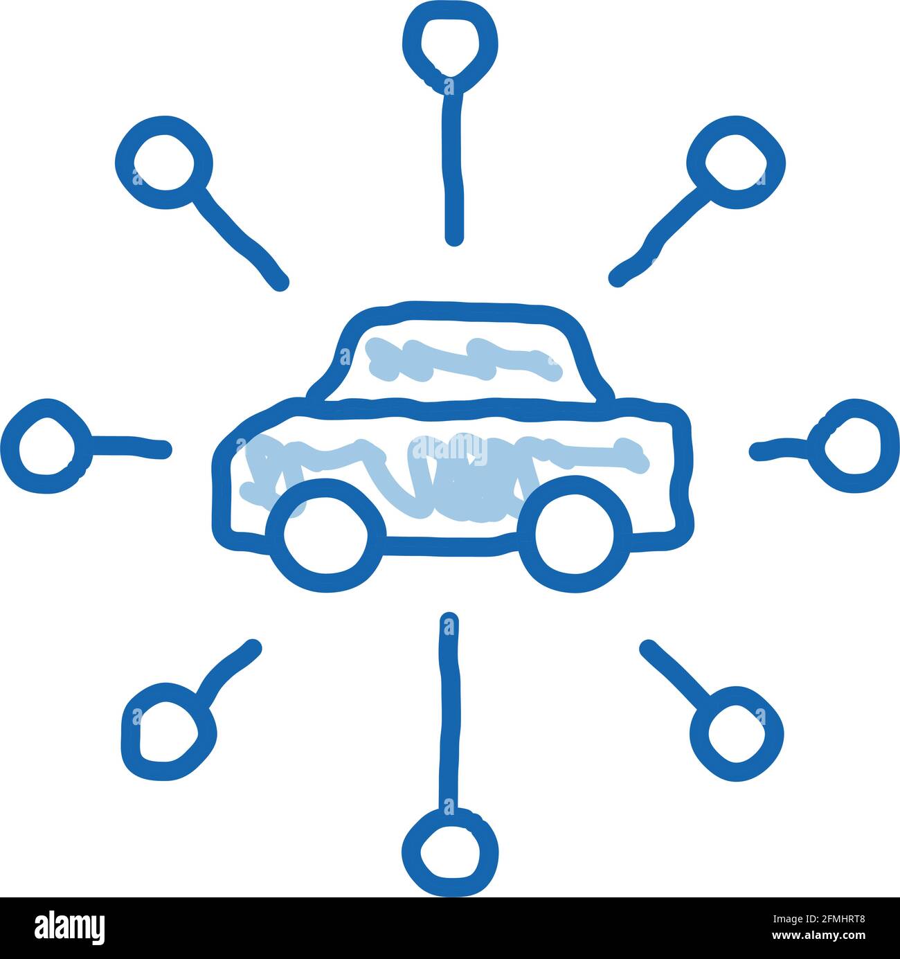 universal network of cars doodle icon hand drawn illustration Stock ...