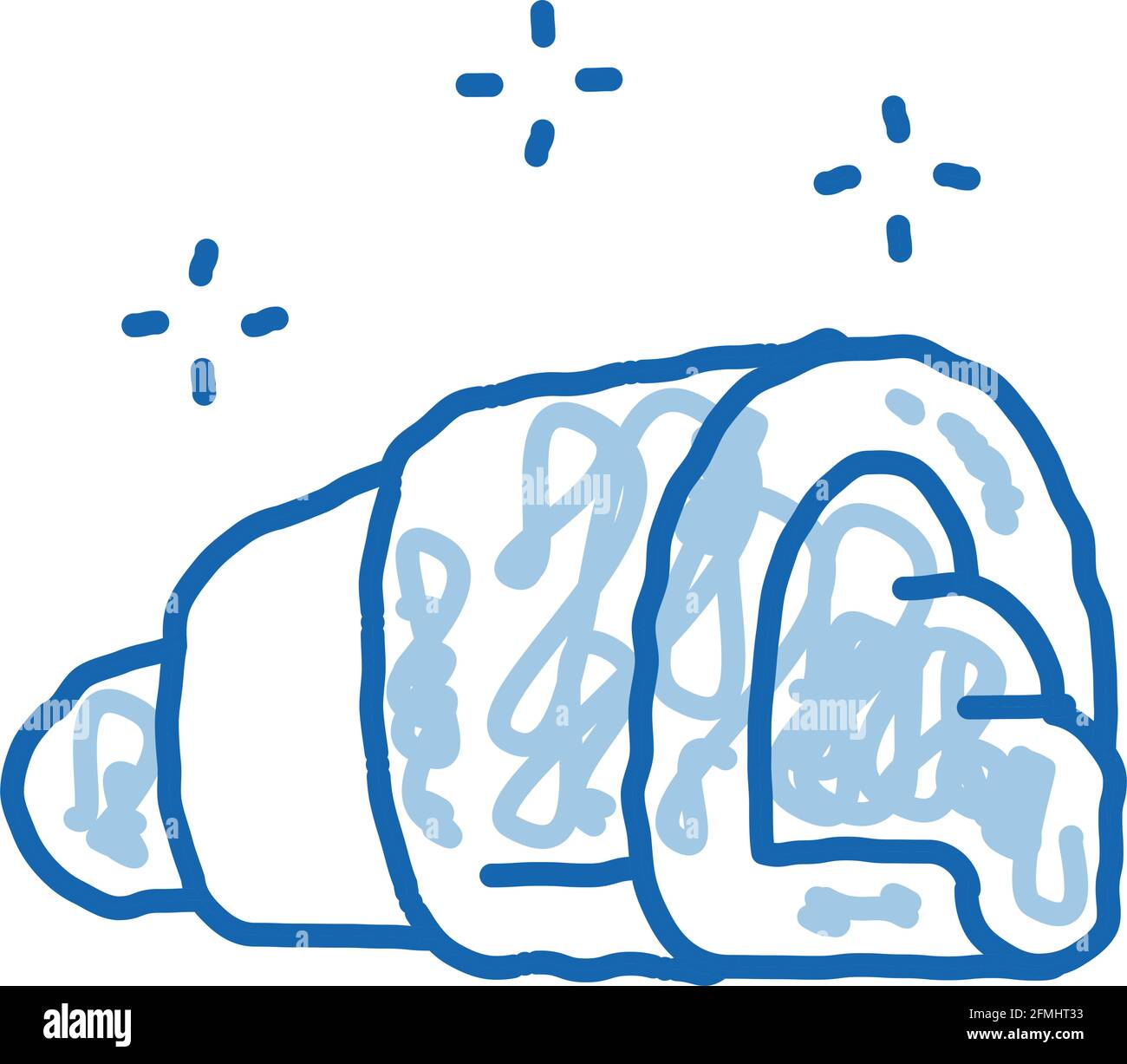 stuffed croissant doodle icon hand drawn illustration Stock Vector ...