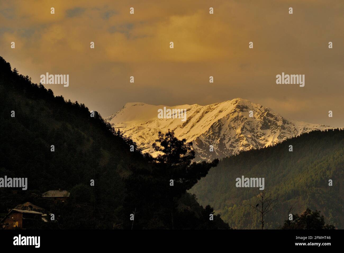 View of Himalayan mountain range, Pahalgam, Jammu & Kashmir, India Stock Photo