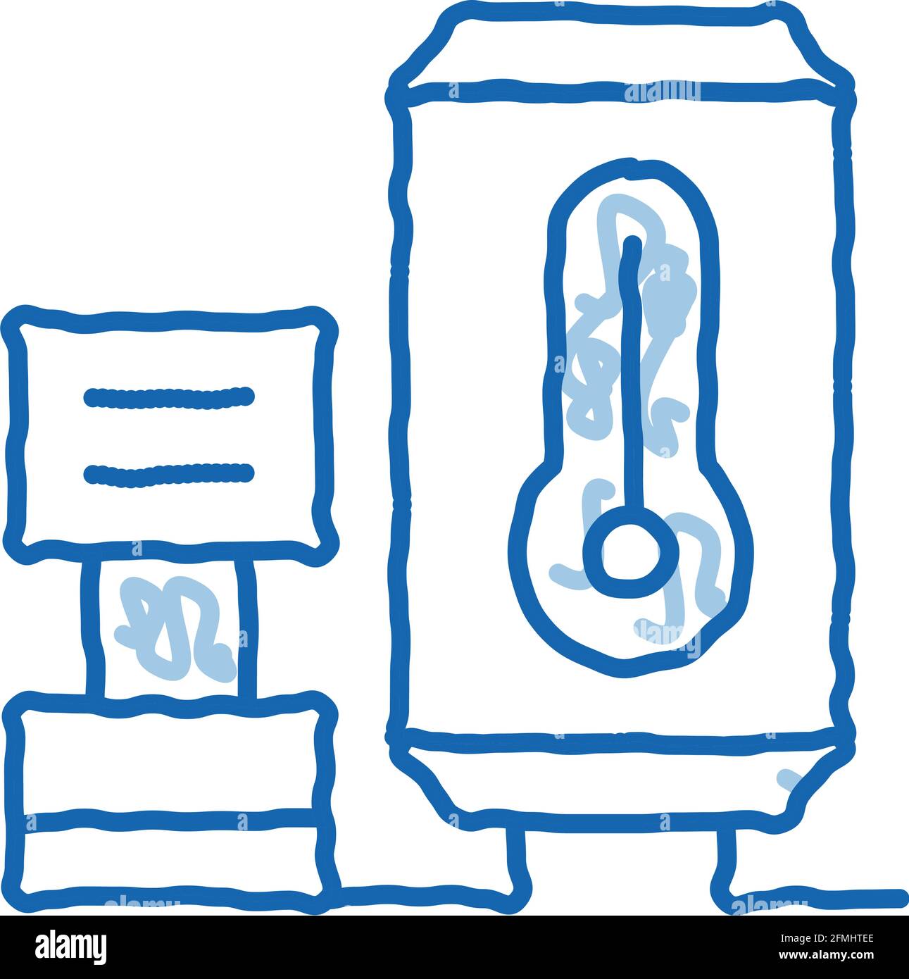 temperature control device doodle icon hand drawn illustration Stock ...