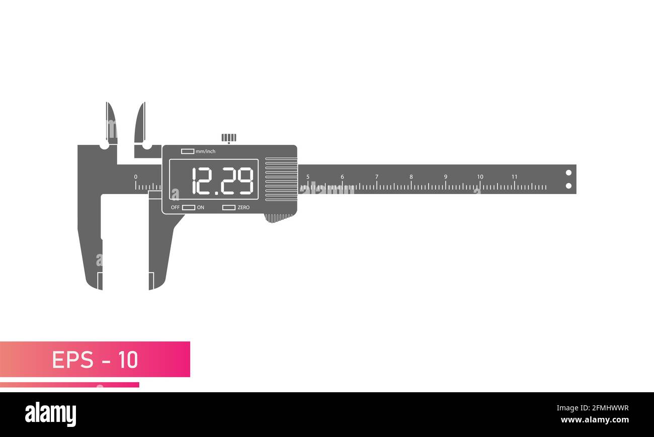 Digital vernier caliper with display and numeric scale in a single