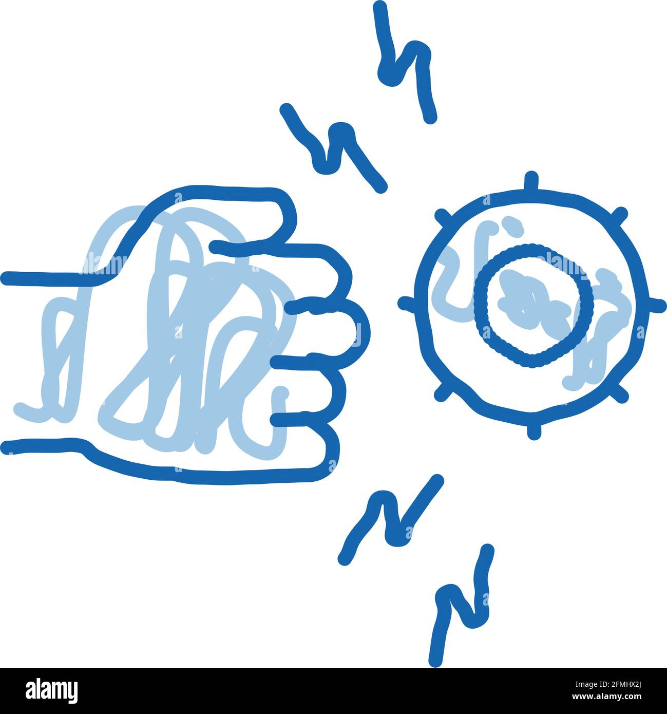 virus control doodle icon hand drawn illustration Stock Vector Image ...