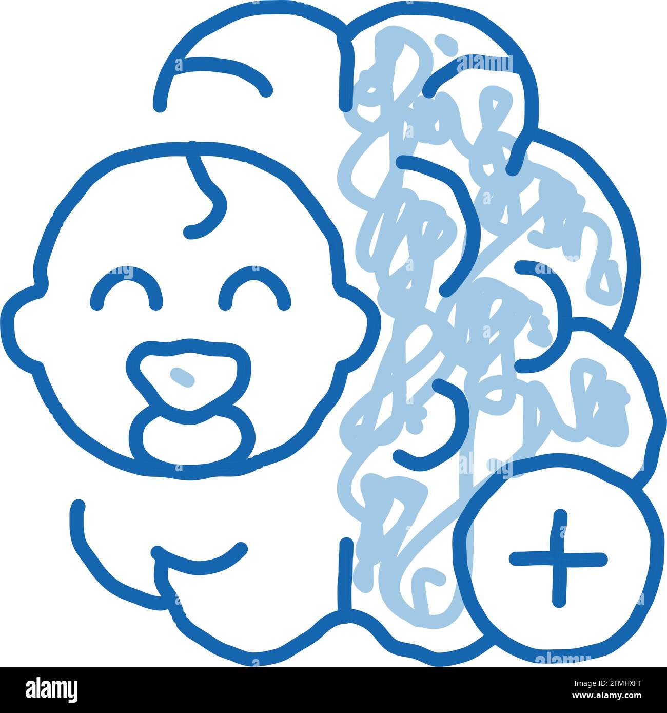 baby brain doodle icon hand drawn illustration Stock Vector Image & Art ...