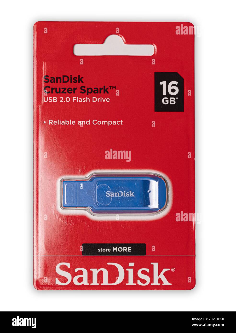 SanDisk Cruzer Spark 16 GB USB 2.0 Flash Drive on a white background Stock  Photo - Alamy