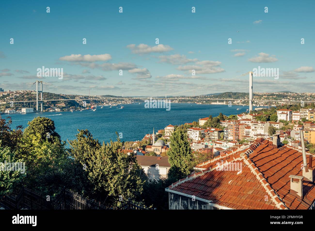 Bridge over the Bosphorus in Istanbul Stock Photo
