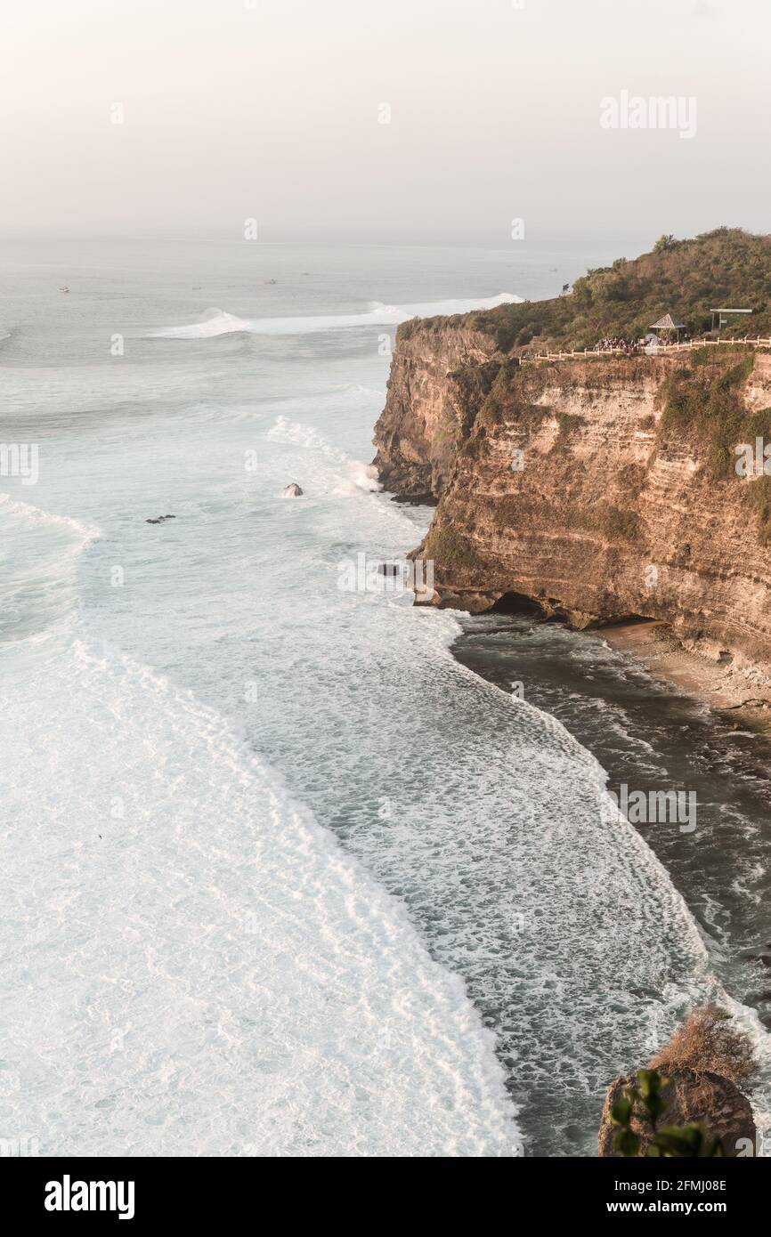 Swashed Cliff Wavy sea under cloudless sky hi-res stock photography and images - Alamy