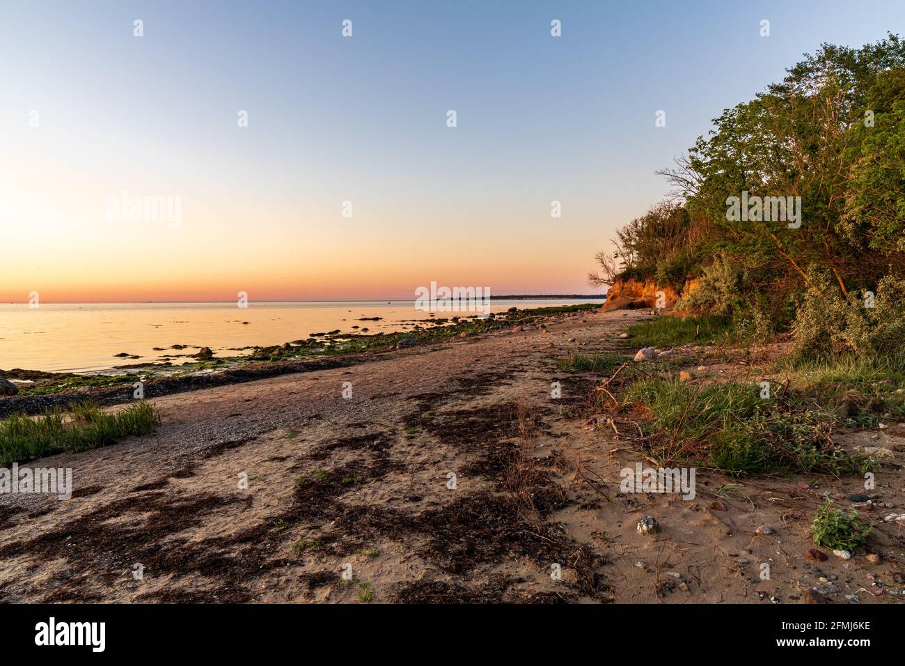 Evening on the beach in Hohen Wieschendorf, Mecklenburg-Western Pomerania, Germany Stock Photo