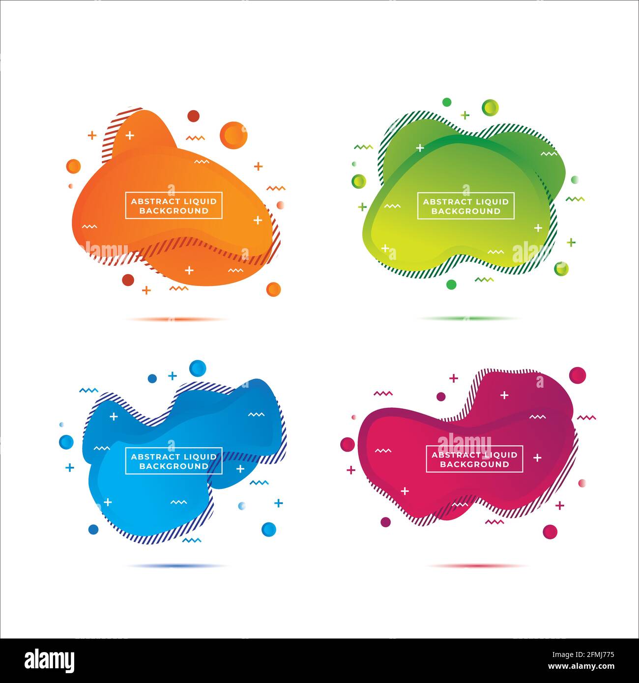 Modern abstract gradient liquid background with four styles and ...
